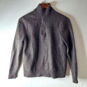 Banana Republic M Lambswool Cashmere Quarter Zip Pullover Sweater